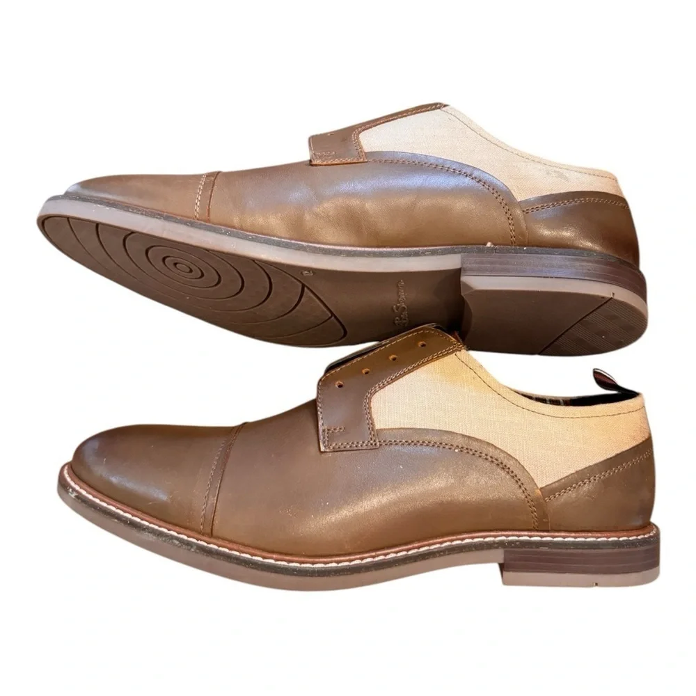 Ben Sherman Men's Birk Cap Toe Oxford in Taupe Leather NWOB